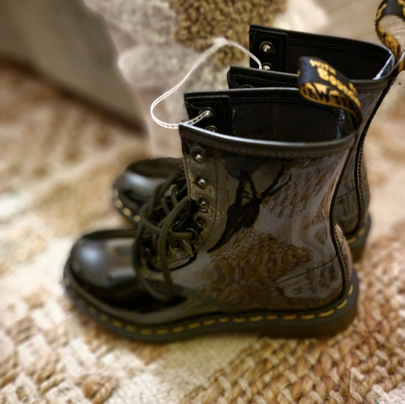 Black Patent Leather Boots Doc Martens New 5M - Picture 7 of 10
